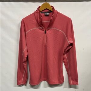 Salomon Pink Textured Grid 1/2 Zip Pullover Outdoor Hiking Gorpcore Women’s XL